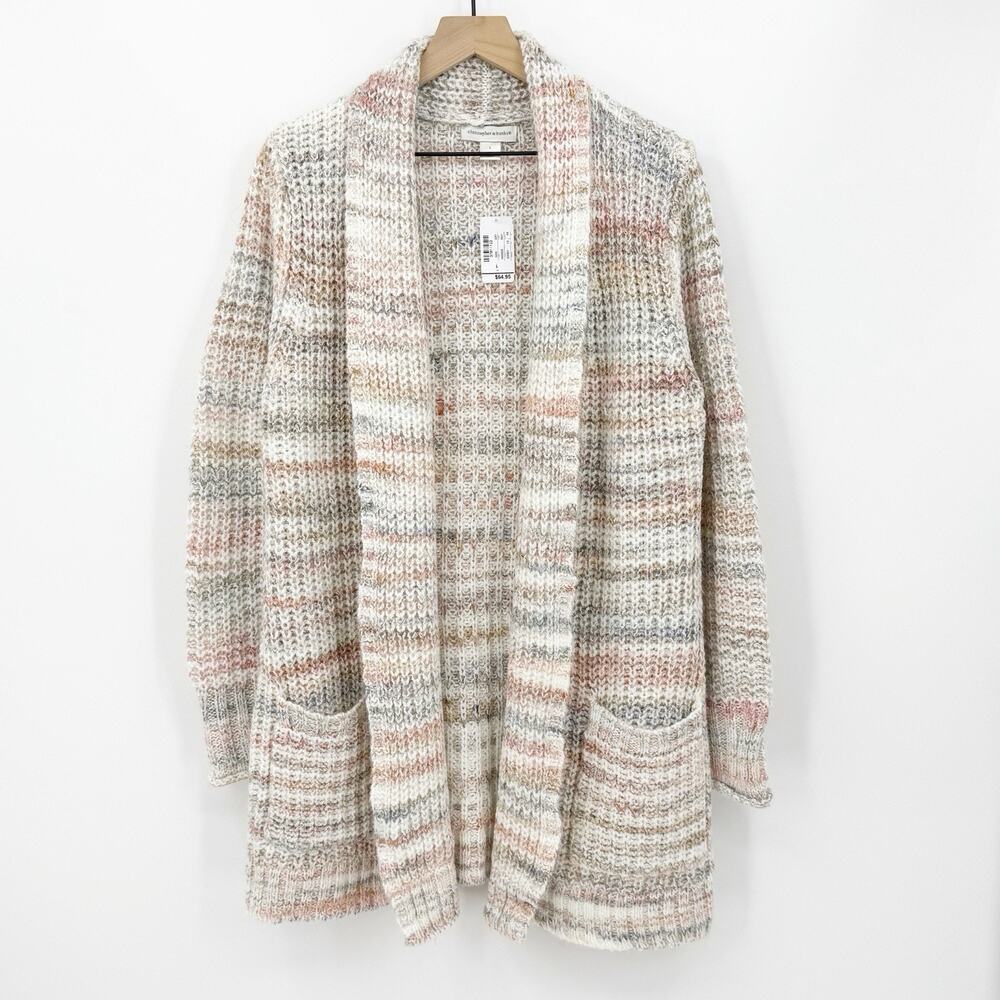 Christopher‎ & Banks Open-front Cardigan L Multicolor Knit Soft Cozycore Momcore